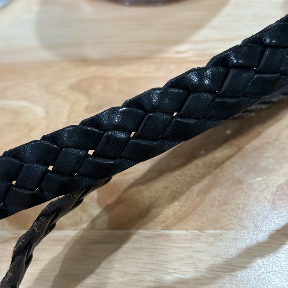 Cole Haan Black Leather Braided Belt - Picture 3 of 3